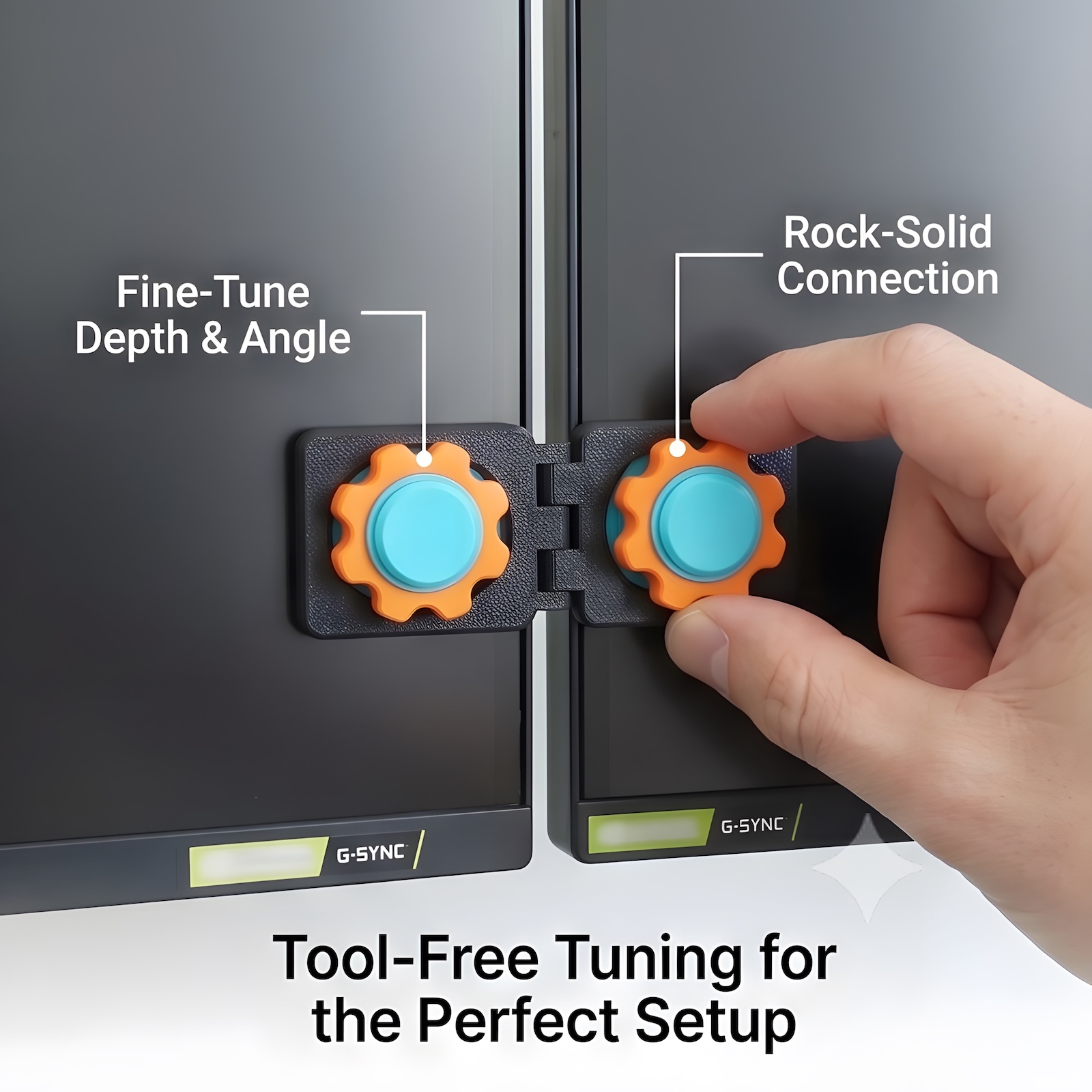 Dual Monitor Stand - Universal Dual Monitor Alignment Clip Tool-Free