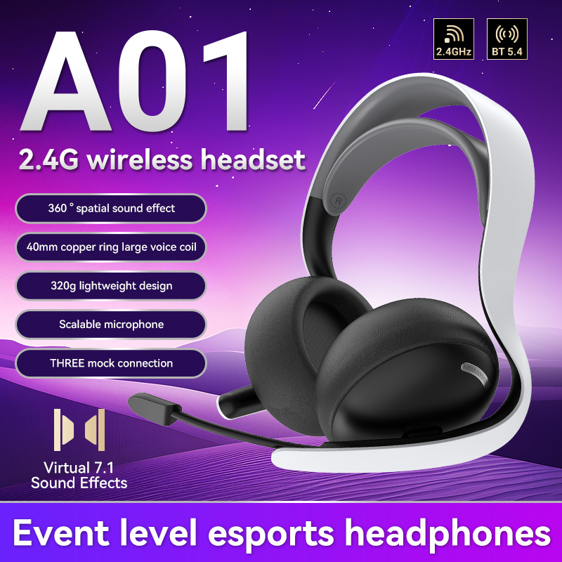 Gaming Headset 7.1 - 2.4G Wireless/Wired/BT A01 Gaming Headset for