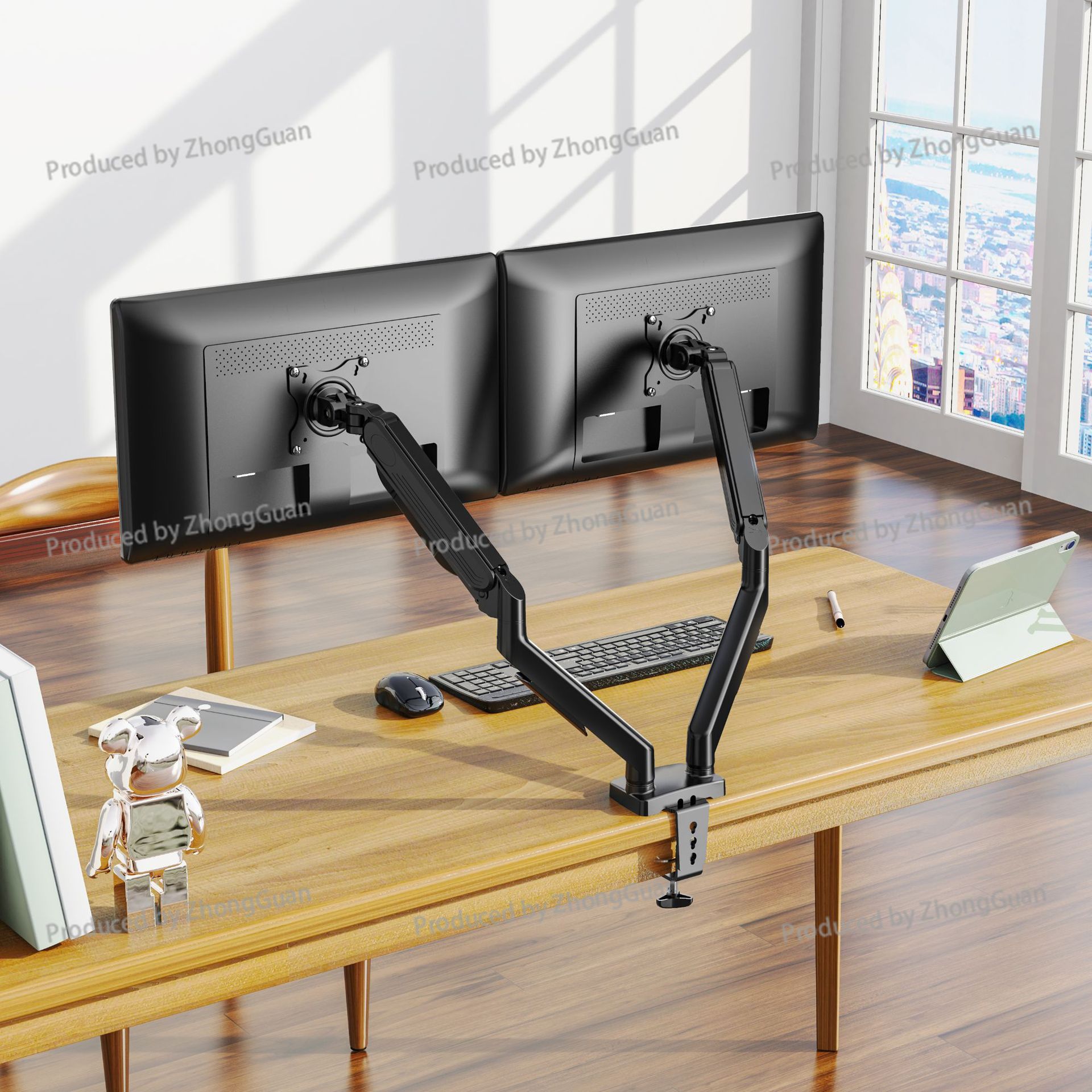 Gas Spring Dual-arm Monitor Mo - đánh giá và giá Dual Monitor Stand