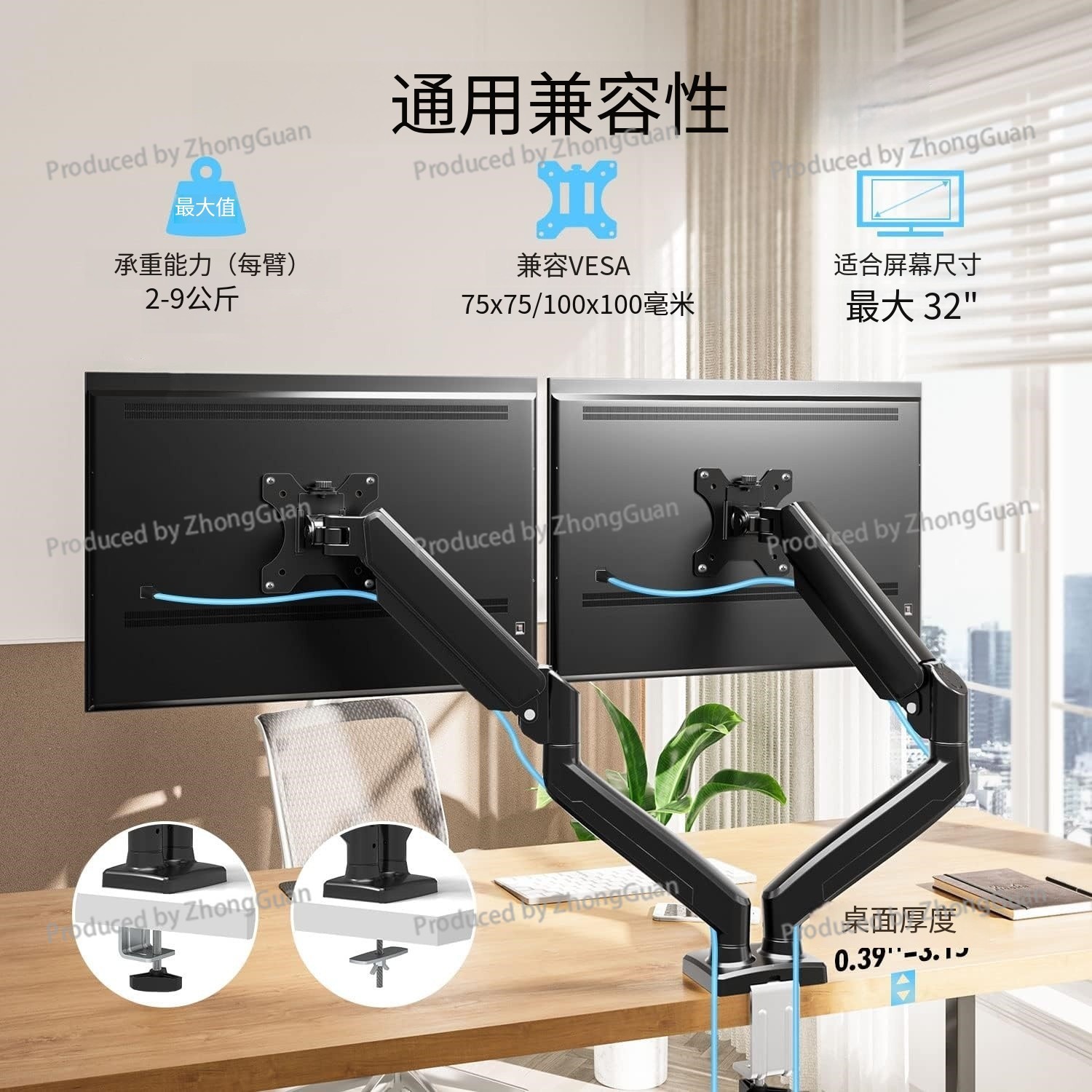 Gas Spring Dual-arm Monitor Mo - đánh giá và giá Dual Monitor Stand