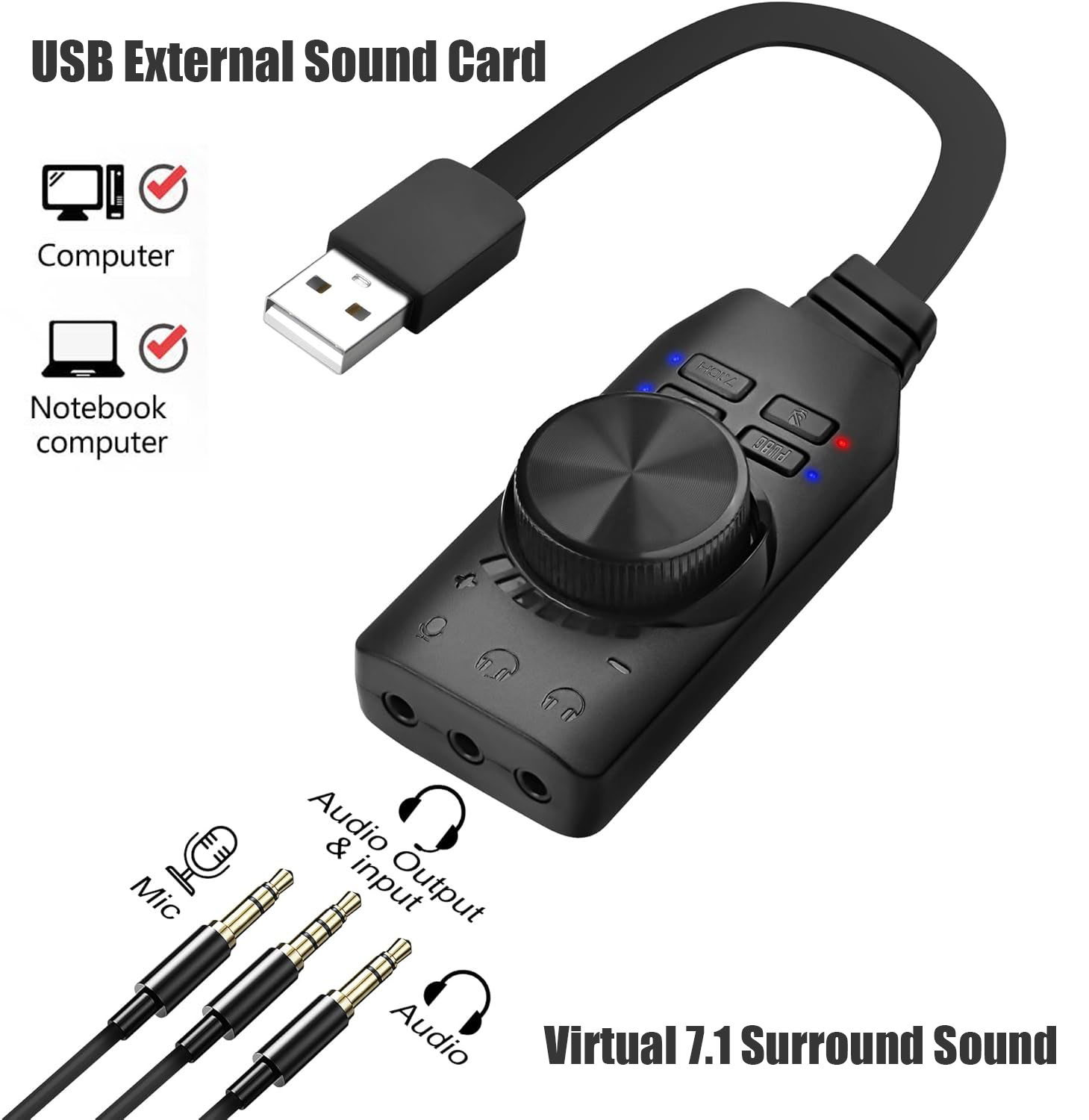 USB Sound Card Virtual 7.1 Sur - đánh giá và giá Gaming Headset 7.1
