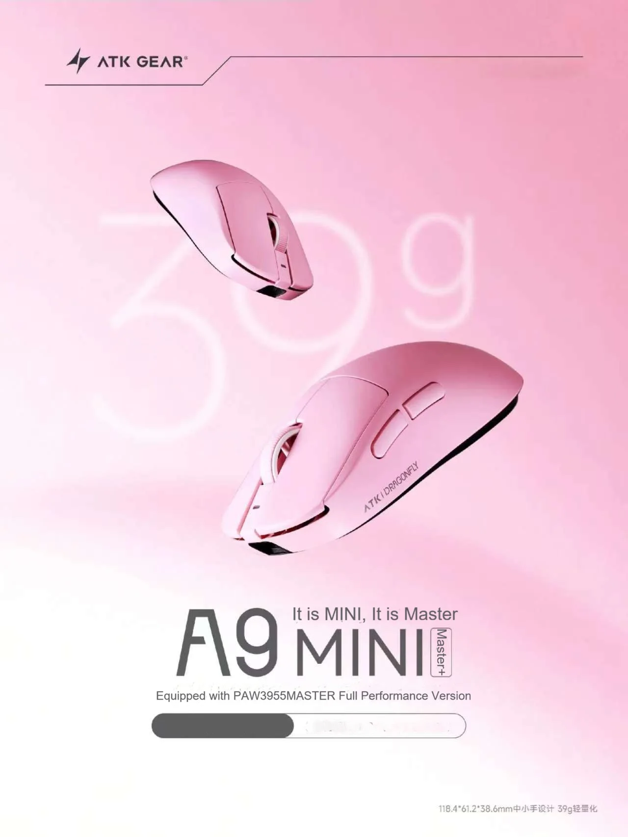 ATK A9 Mini Master Plus PAW395 - đánh giá và giá Esports Gaming Mouse Wireless