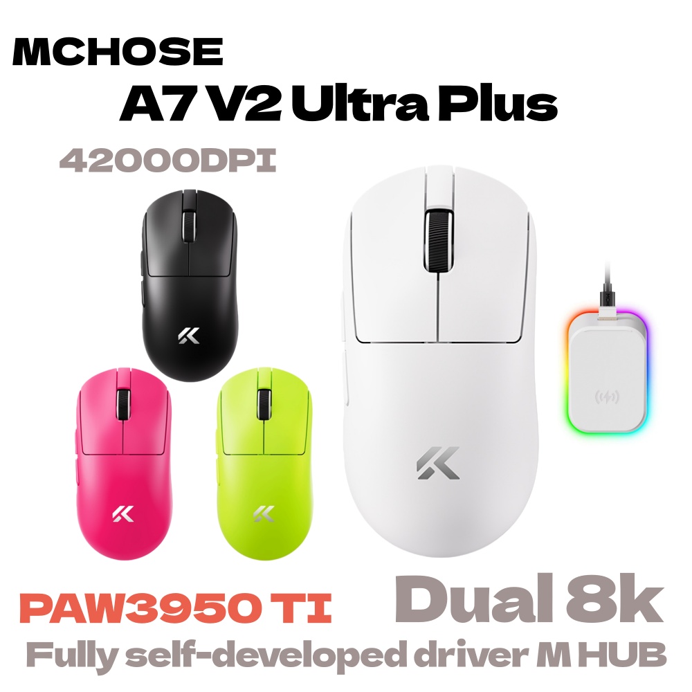 MCHOSE A7 V2 Ultra Plus Lightw - đánh giá và giá Esports Gaming Mouse Wireless