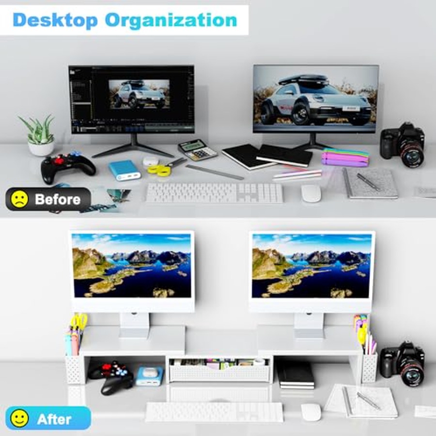 Metal Desk Organizers and Acce - đánh giá và giá Dual Monitor Stand